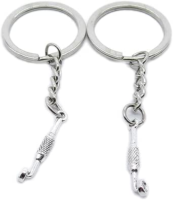 Amazon.com: 5 PCS Antique Silver Plated Keyrings Keychains SV6E4 ...