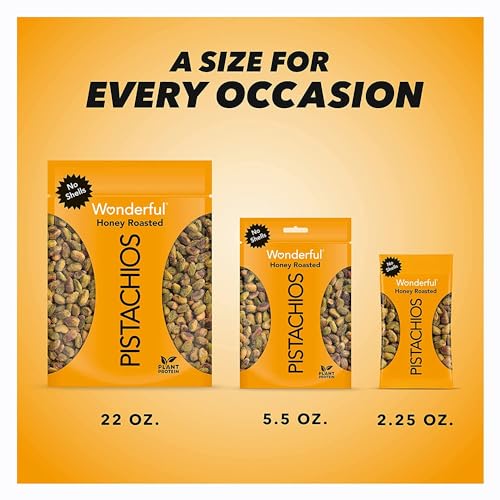 image for Wonderful Pistachios No Shells, Honey Roasted Nuts, 5.5 Ounce Resealab