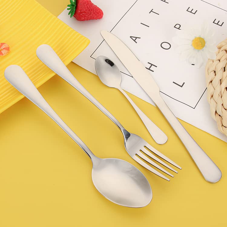 ONUIFIKE Silverware Set, 4/16/24/32/40/48pcs Stainless Steel Steak Set - Knife,Fork,Spoon with Thickened Soup Spoon, Home Cutlery Flatware Set(32 Pieces)