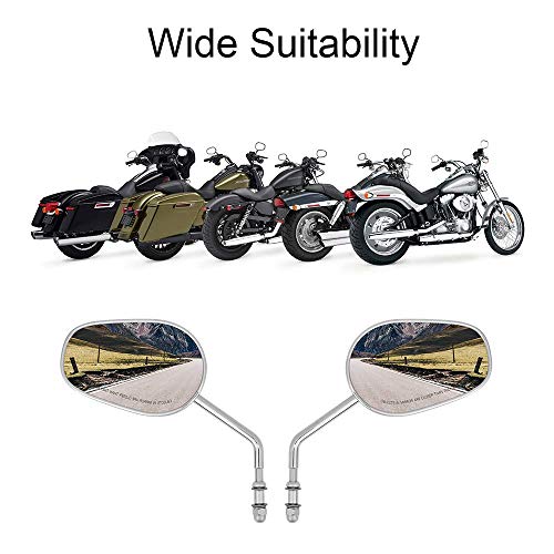 Kemimoto Side Mirrors For Road King Sportster Street Electra Glide Softail Dyna Road Glide Rear View Chrome 1982-2020 2021 2022 2023 #TOP1