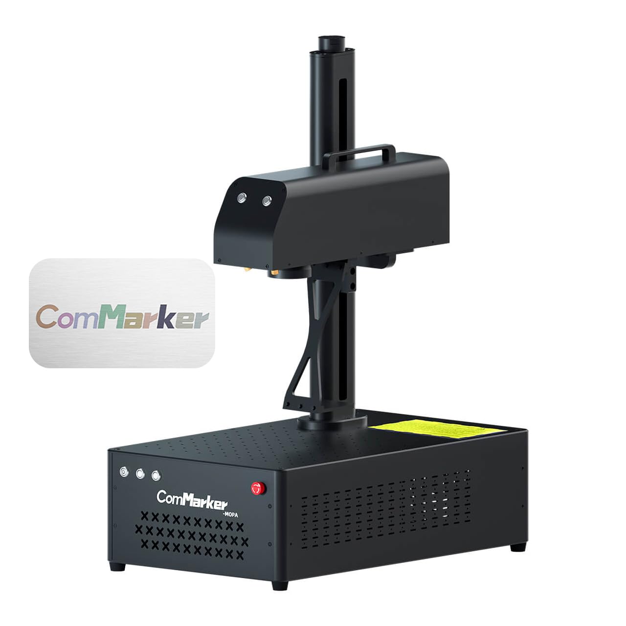 B4 100W JPT Mopa Fiber Laser Engraving Machine, Support Lightburn Laser Engraver with 2Lens and L Protective Shield, 2in1 Desktop Handheld Color Marking Machine for Stainless Steel,Ring