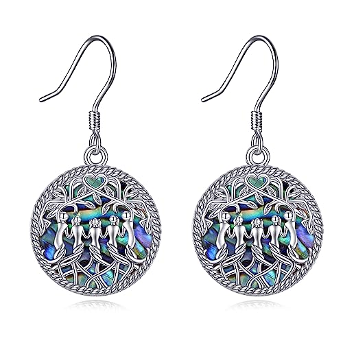 Image of YFN Sister Earrings Gifts from Sister, Sterling Silver Crystal Sister Earrings Jewelry, Birthday Jewelry Gift for Sisters