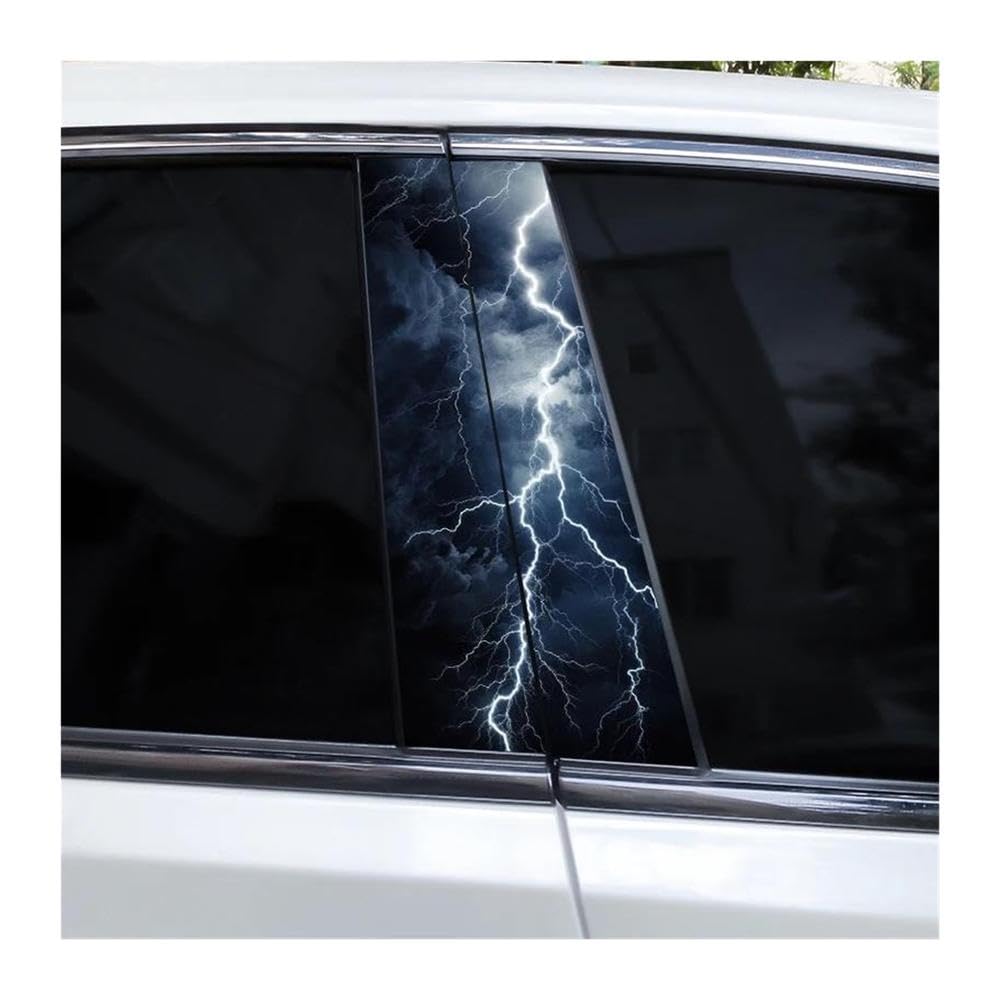 Decorative Items 2pcs Car B-Pillar Sticker Lightning Car Door Pillar Vinyl Decals(D)
