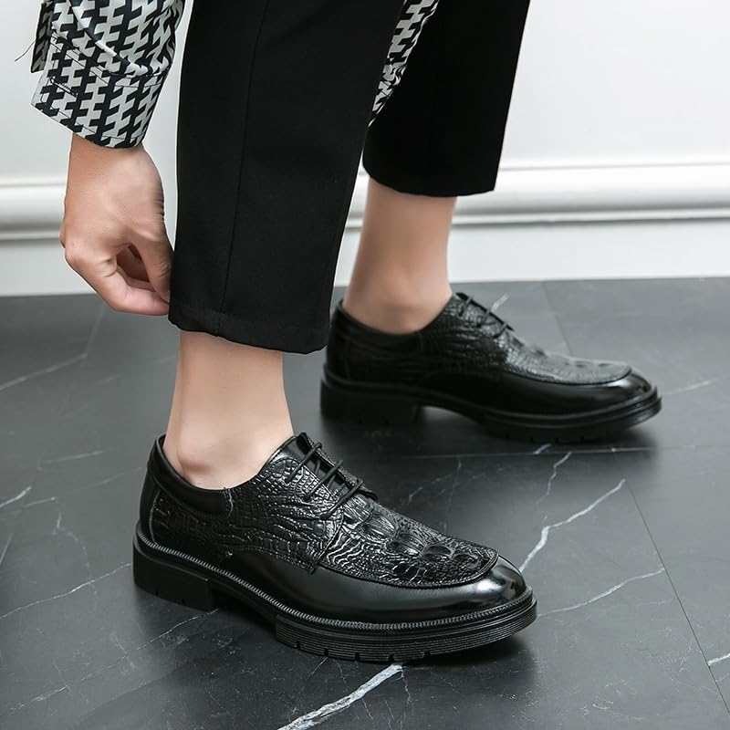 Men's Wingtip Oxford Dress Shoes Business Modern Genuine Leather Lace-Up Casual Scale Pattern Comfort Shoes2