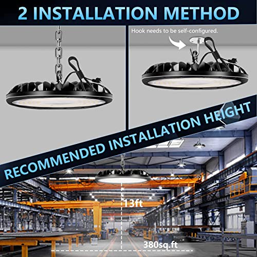100W Ufo Led High Bay Light, 3 Color 10000Lm Super Bright Commercial Bay Lighting, 3000K-4000K-6000K Warehouse Lamp With 1.2M Us Plug, Hight Bay Led Light Industrial Lamp For Warehouse Workshop Barn #TOP3
