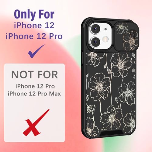 Image of Funermei for iPhone 12 /for iPhone 12 pro Case - Women Girls Cute Phone Cover Girly Pretty Aesthetic Floral Flower Unique Design with Camera Cover Funda for Apple for iPhone 12 /for iPhone 12 pro