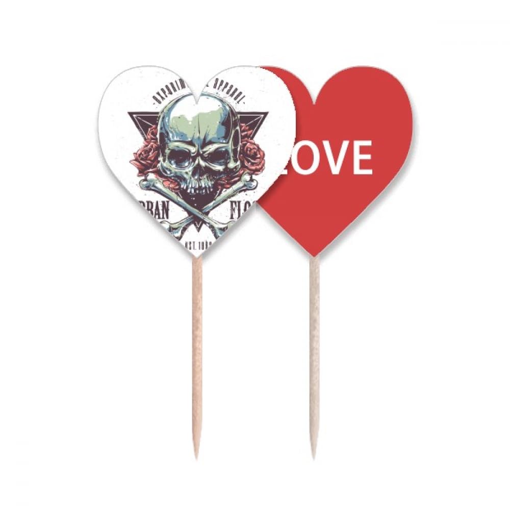 Cure-dents squelette indien totem drapeau coeur pour decoration de table originale