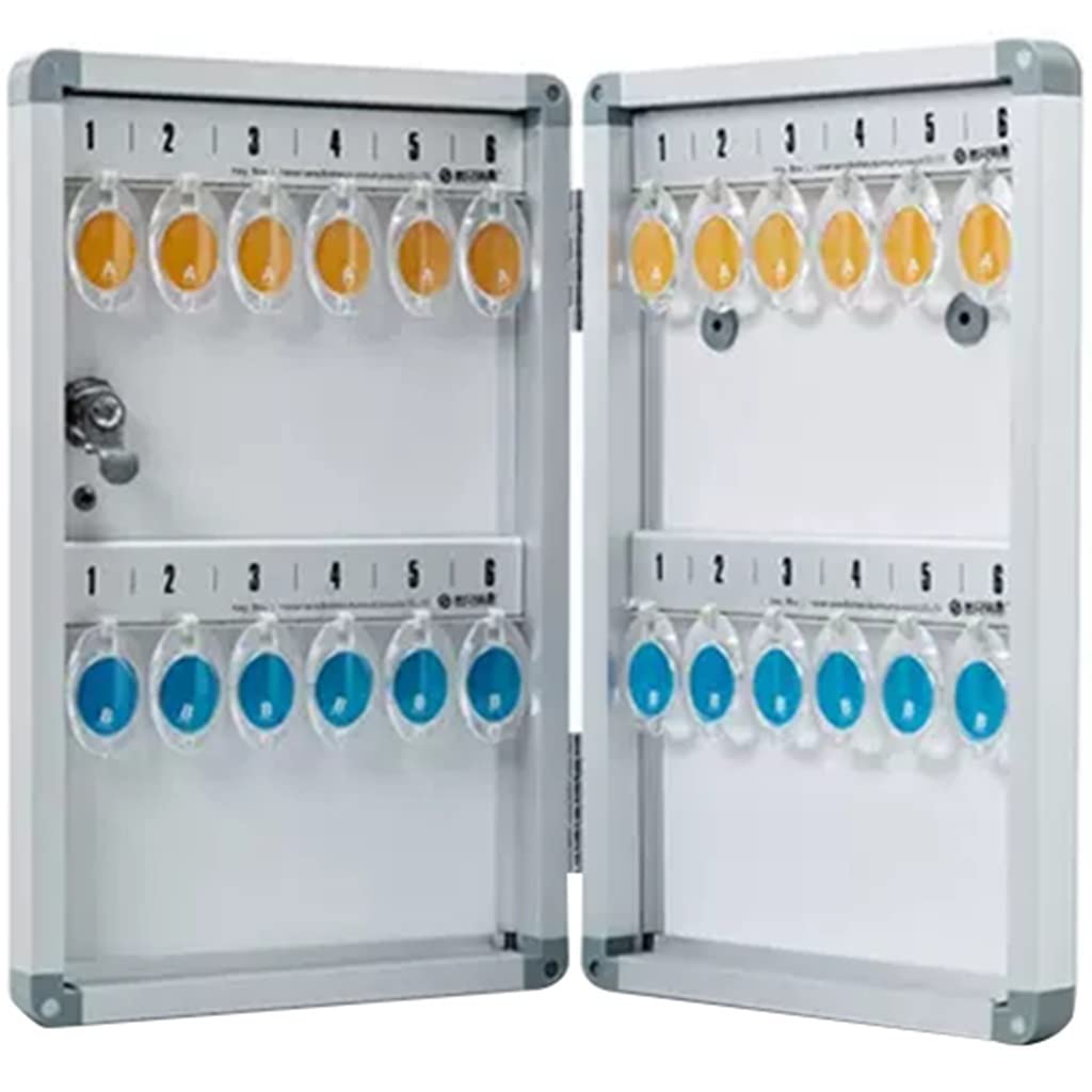 Schlüsselschränke, Schlüsselschrank aus Aluminiumlegierung, wandmontierter doppelseitiger Management-Schlüsselkasten, Immobilien/Auto/Hotel(24-Keys)