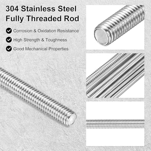 M METERXITY 5er Pack Vollgewindestange M4x150mm 304 Edelstahl Rechtsgewinde Stiftschrauben Für Möbelankerbolzen/Klemmen/U-Bolzen Metrische Gewindeschraube