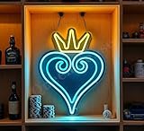 Queen Sense 16'x12' Kingdom And Hearts LED Neon Sign for Wall Decor USB Powered Dimmable LED Lights Signs BH1760