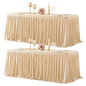 Party Talk Champagnerfarbene Tischröcke 1,8 m 2 Packungen