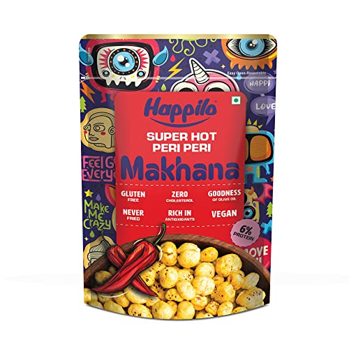 Happilo Premium Super Snack Makhana Peri Peri 60g, Roasted Foxnut Healthy Snack Low Calorie Gluten Free and Vegan (B09VZPMFQW) Amazon Price History, Amazon Price Tracker