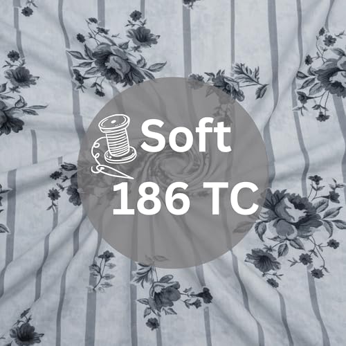 Image of Mafatlal 186 TC Grandious Premium King Size Cotton Bedsheet | 108 x 108 Inches | Lightweight Cooling Summer Fabric | Soft Touch Bedding with Pillow Covers | Premium Ash