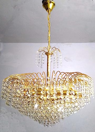 Image of LED Crystal Big Size Jhhomar Lamp Ceiling Light for Living Room /Hall /Bed Room Chandelier Ceiling Lamp (Gold, Clear