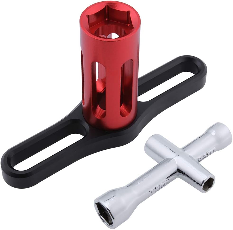 Hobbypark RC Hex Wrench Nut Driver (4mm 5mm 5.5mm 7mm 17mm) Wheel Hub Cross Socket Spanner Repair Tools for 1:8 1/10 Scale RC Cars (2-Pack)