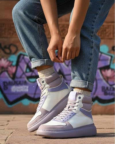 Image of Bacca Bucci x Discovery Noir Women's High-Top Sneakers - Premium Suede & PU Urban Adventure Shoes