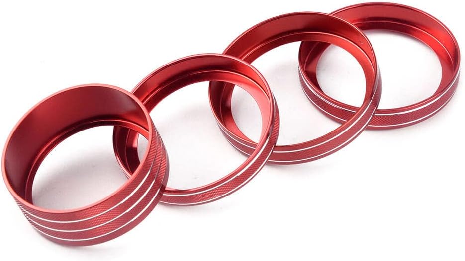 ジープラングラーjl18 19 車のボタン装飾リング 自動車部品に適合 今ダケ送料無料 アルミニウム合金の車のボタンノブトリムリング