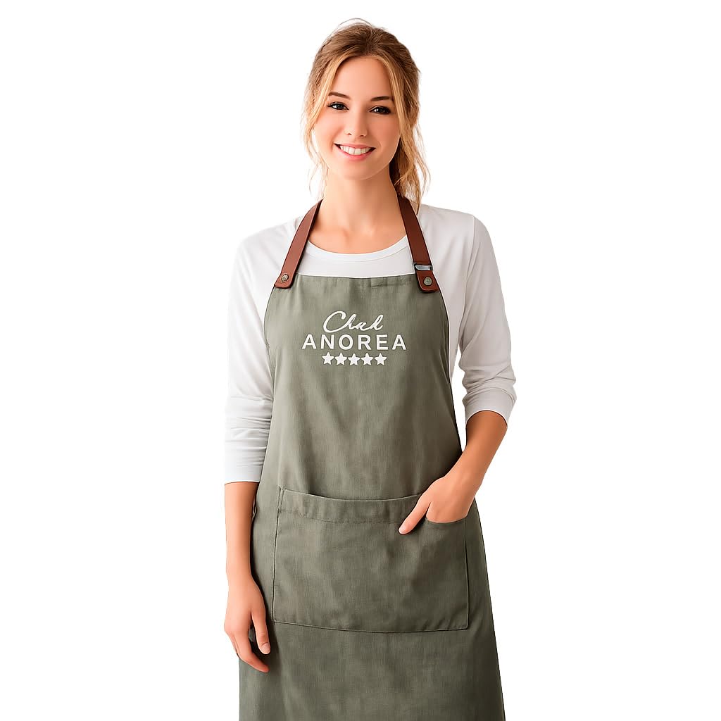 Genérico Delantal Premium Vintage Personalizado con el Nombre Cocina Adulto