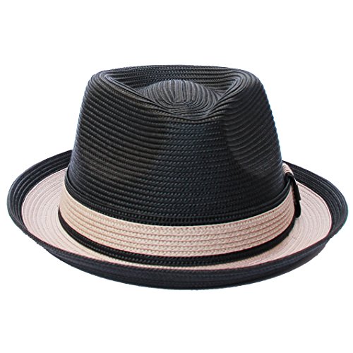 Dasmarca Mens Retro Foldable Packable Summer Straw Trilby Hat - Raynor Carbon L #TOP1