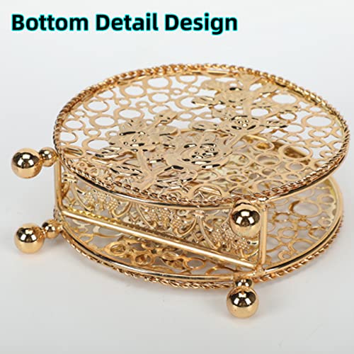 Hosoncovy Hollow Metal Napkin Holder and Stand - Paper Napkin Storage Tray and Tissue Dispenser, Mail Letter Sorter Rack, Countertop Tissue Dispenser for Dining Table and Kitchen (Gold) - Cosy Home Interiors Hosoncovy Hollow Metal Napkin Holder and Stand - Paper Napkin Storage Tray and Tissue Dispenser, Mail Letter Sorter Rack, Countertop Tissue Dispenser for Dining Table and Kitchen (Gold) - Image 3