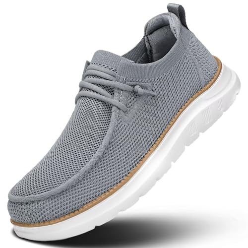Image of Mens Boat Loafers Slip-on Casual Mesh Walking Shoes Business Oxfords Sneakers Work Lightweight Comfortable Soft Sole