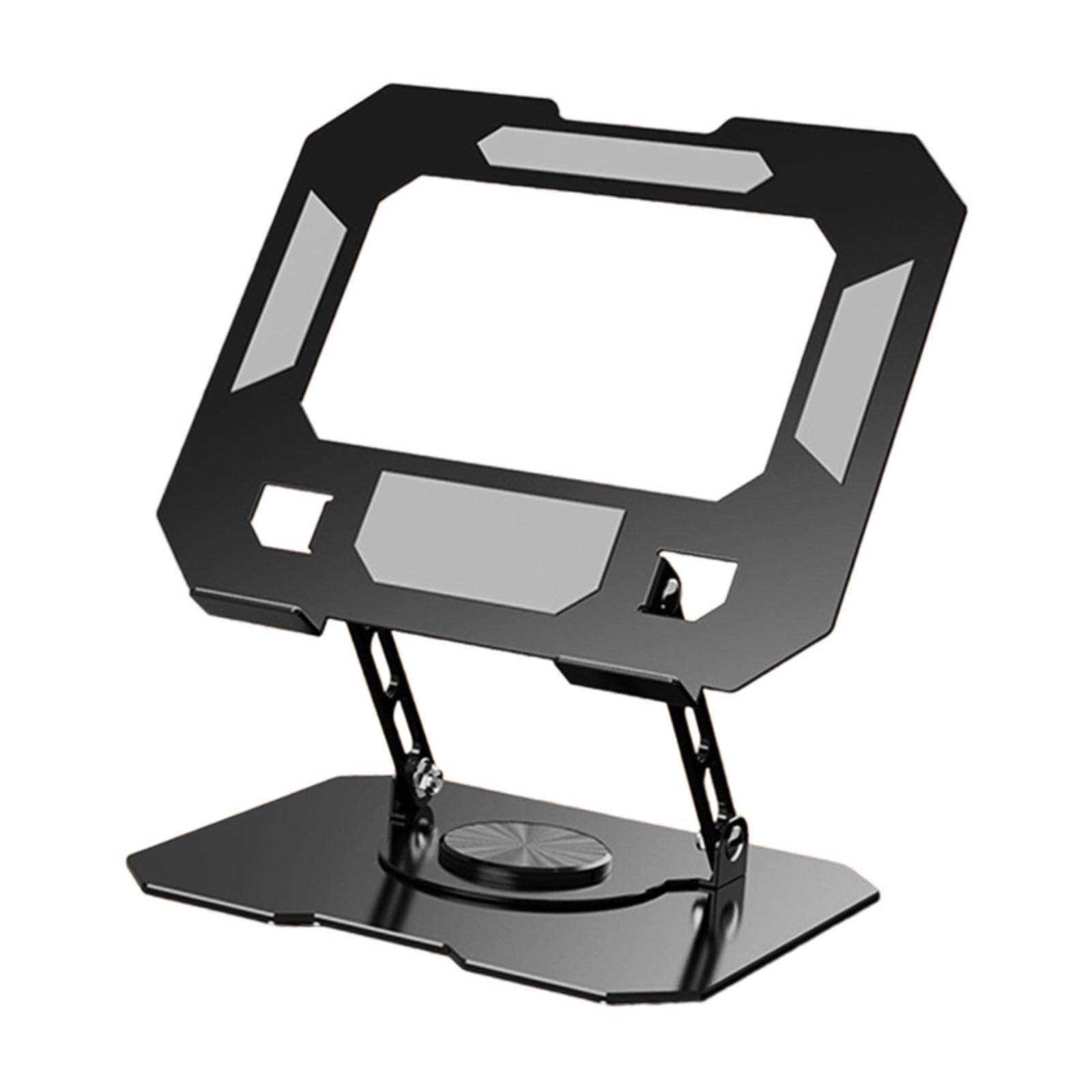Soporte plegable flexible para laptop, soporte portátil para tablet con rotación de 360°, altura ajustable para el hogar y viajes, soporte elevador para portátil negro