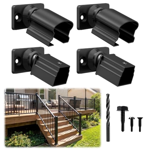 Image of Egadis 4 Pack Aluminum Adjustable Railing Bracket Connector with Drill Bit