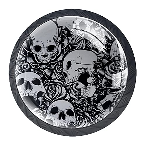 Boutons de placard tête de mort en verre 30mm pour rénover une commode - 3