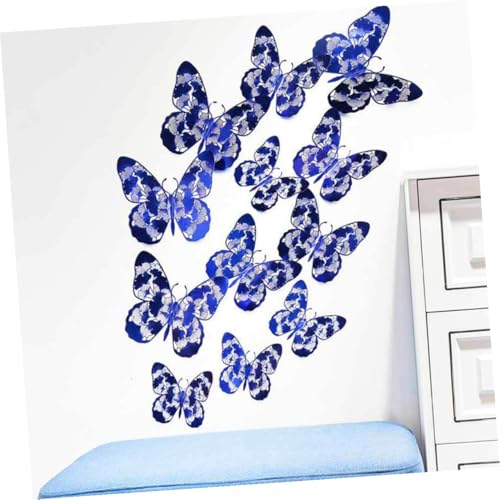 Sticker decorativo 3D de mariposas azul removible miniatura 5