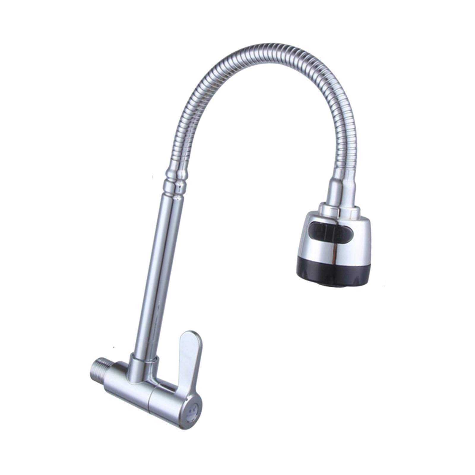 QIXCXAZ Compact Modern Kitchen Faucet Easy Installation Stainless Steel 360 Degree Rotatable Flexible Bathrooms Stainless Steel Practical Sturdy Basin Faucet