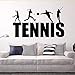 Adesivo da parete in vinile rimovibile Logo del giocatore di tennis Palestra Scuola d'arte sportiva Famiglia 71X42 cm