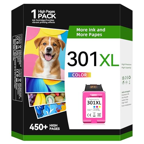 301XL Druckerpatronen, 301 Farbe XL Ersatz für hp 301 Druckerpatronen Farbe Kompatibel für HP DeskJet 2540 2050 2510 1050 1510 3050 1000 1010,für Envy 4500 4504 5320 5530(1 Farbe)