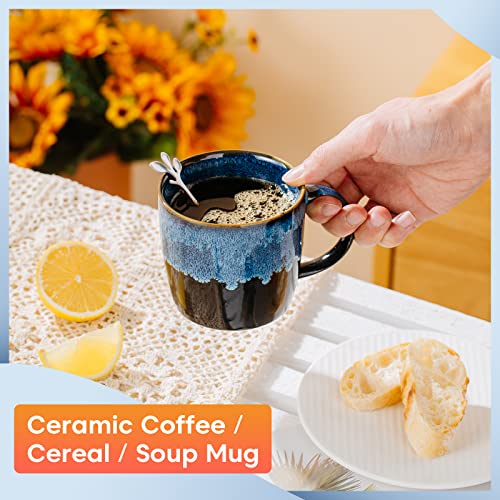 Livehouse Ceramic Coffee Mug, Blue Coffee Mug For Office And Home, 13 Oz, Kiln Altered Glaze Porcelain Coffee Mug, Dishwasher And Microwave Safe (Navy Blue) #TOP5