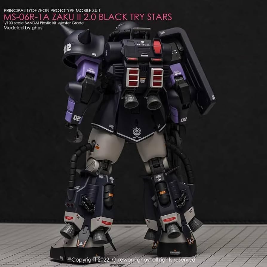 MG 1/100 MS-06R-1A 高機動型ザクII 黒い三連星仕様 Ver.2.0 (機動戦士ガンダム) 6g7v4d0 Amazon | ［MG 1：100］MS-06R-1A 高機動型ザクII（黒い三連星
