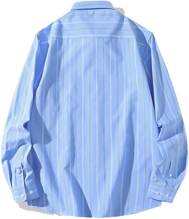 Fashion Business Cotton Stripes Shirt Men Long Sleeves Cardigan Casual Button Collar Versatile Shirt