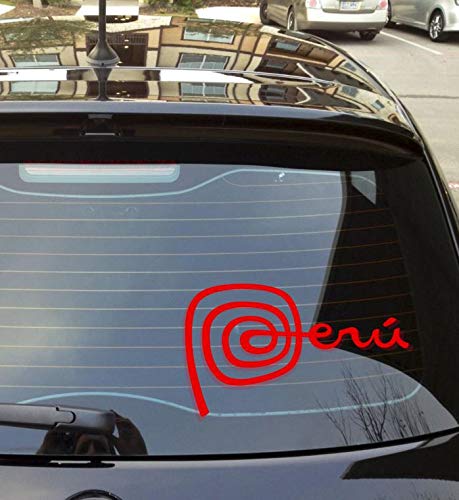 Marca Peru Decal Vinyl Die Cut Sticker Logo Window Car Peruvian 6 Yrs Vinyl USA Red