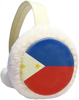 Protetor de orelhas de lã peluda com bandeira nacional da Ásia, país da Filipinas
