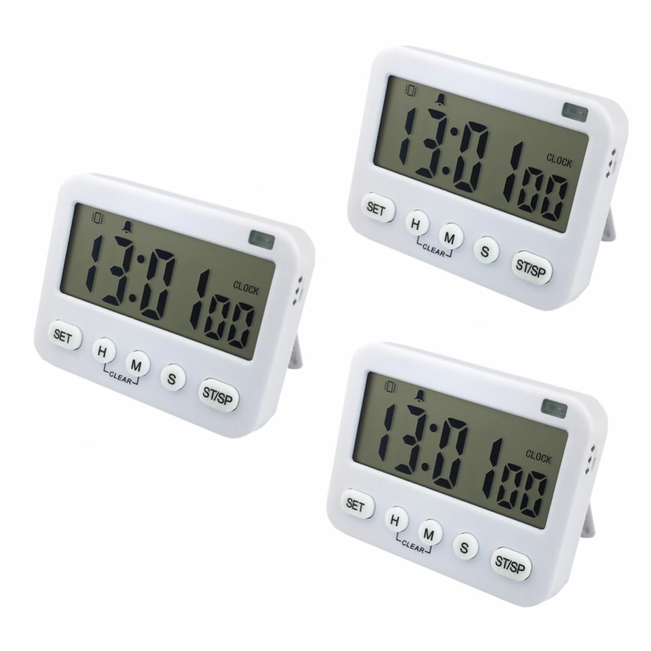 Alipis 3St Sport Schüler-Timer digital Digitaluhr elektronischer Countdown-Timer Koch-Uhr zum Kochen dusch für Küchenuhr Kochuhr Stumm Wecker Büro Weiß