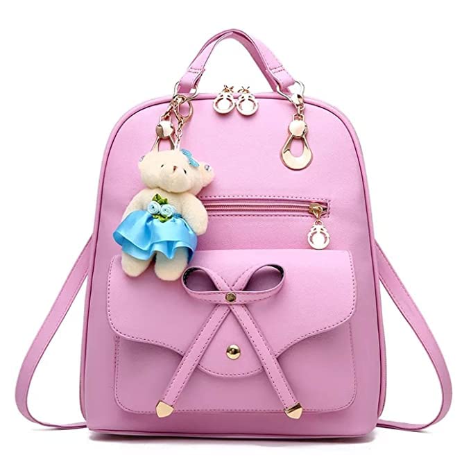Bizanne Fashion Cute Bowknot Teddy Standard Backpack For Womens | Standard Backpack For Girls | Gift For Girls (Sky Blue) (Medium Size) (B0C37YWNPK) Amazon Price History, Amazon Price Tracker