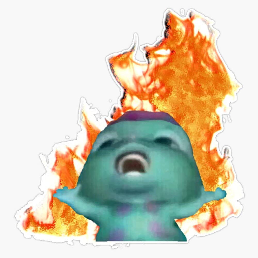 Bibble On Fire Sticker Vinyl Waterproof Sticker Decal Car Laptop Wall Window Bumper Sticker 5"