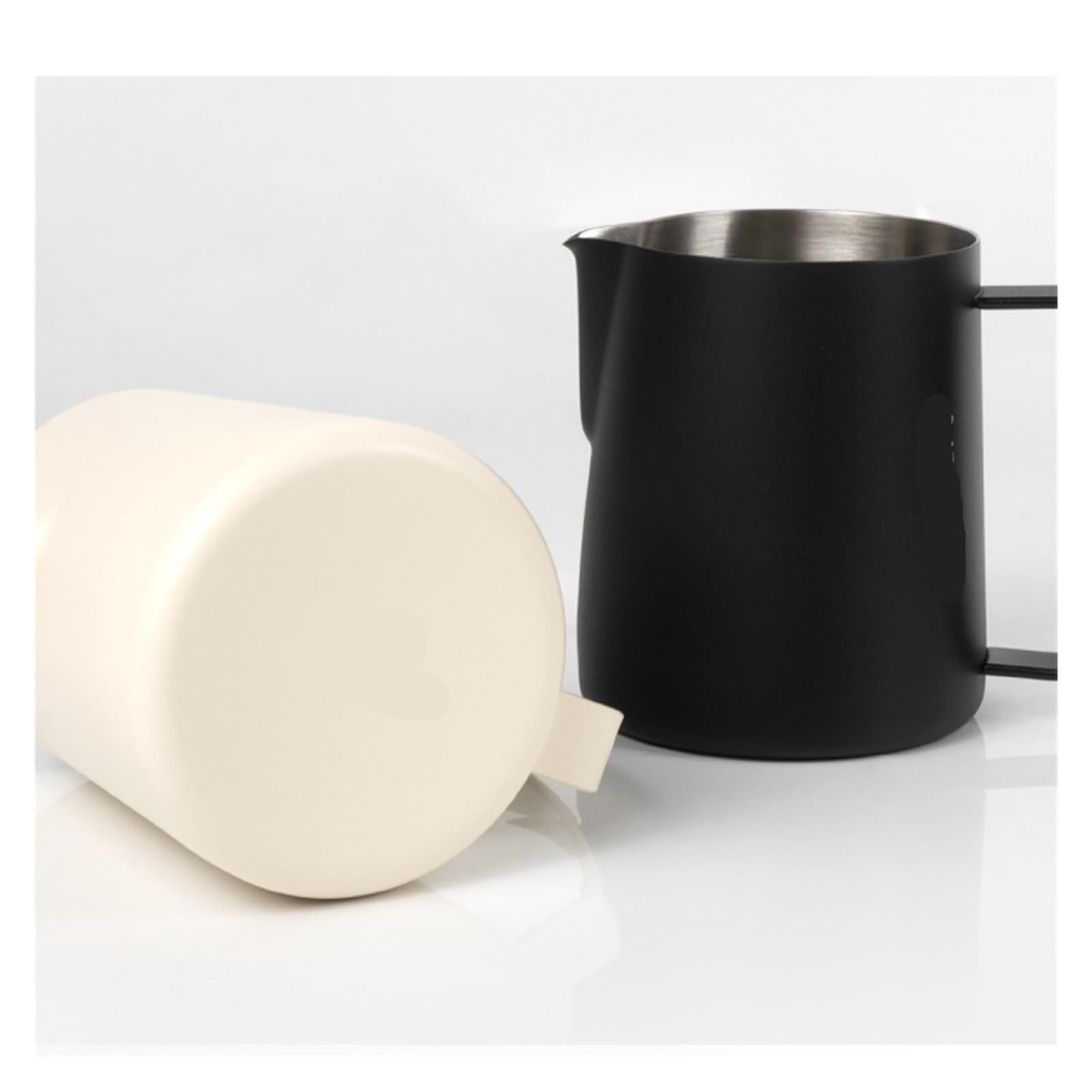 Compatible con taza de café Latte Art, herramienta jarra leche doble escala acero inoxidable 400ml/600ml(600ml,Pink)