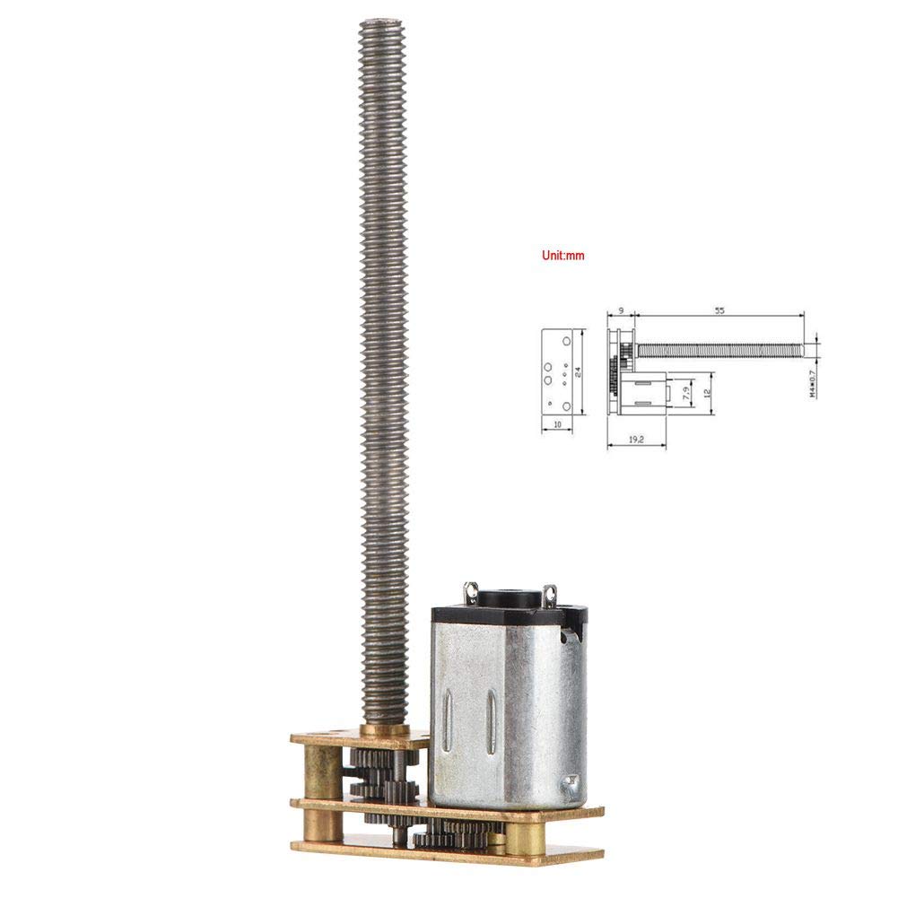 Moteur à Engrenages DC 6V 200 Tr/min - Arbre M4 55 Mm - Haute Torsion, Faible Bruit - Pour Robots, Jouets, Ascenseurs Modèles