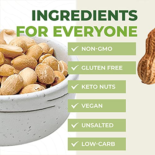 Image of Beyond Nature Dry Roasted Peanuts - Unsalted 2 Pound (32 oz) Vacuum Sealed Non GMO, No Oil & No Salt, Low Carb, Keto Friendly & Vegan Snack (Pack of 3)