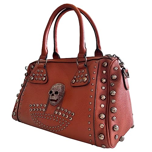 AlwaySky Women's Skull Handbag Large Capacity Gothic Shoulder Bag Fogged Doctor Handbag