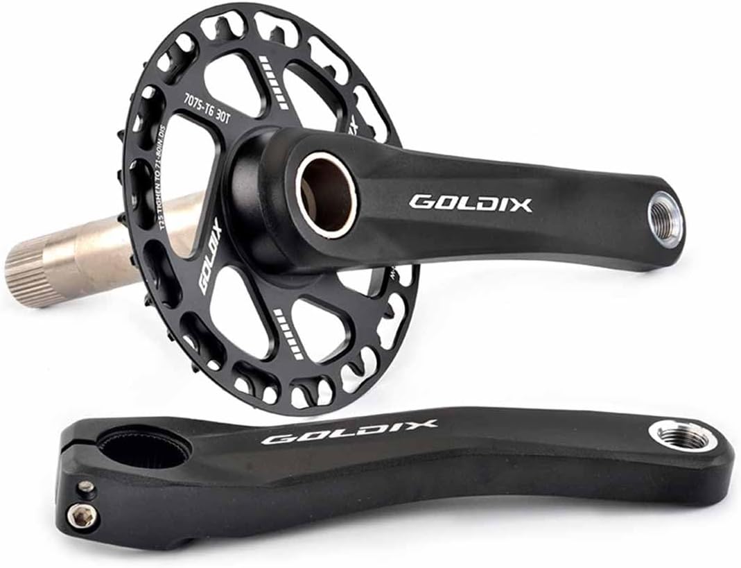 NaLsa Crank Arm Set GOLDIX-RD Square Taper Mountain Bike Crankset 110mm,127mm,140mm,150mm,155mm,160mm (Color : 30T, Size : 110mm)