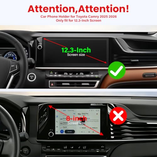TUYICN Car Phone Holder Fit for Toyota Camry 2025-2026 Accessories -Cell Phone Mount for Camry 12.3 inch Touchscreen Hands-Free 360° Rotation (NOT FIT 8 inch) Does Not Affect Air Vent by TUYICN - Used condition - Image 3