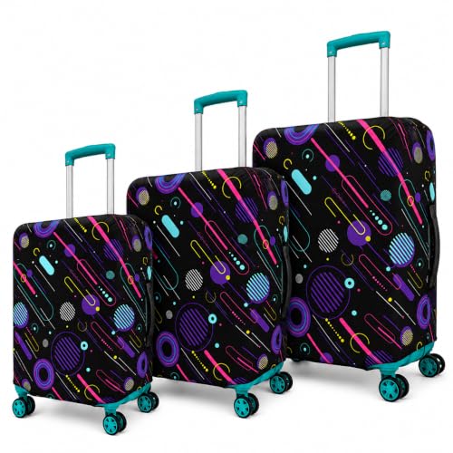 Image of Printed Luggage Cover for Traveling Bag & Suitcase - Stretchable & Scratchproof Trolley Protector with Velcro Lock & Lightweight Washable Material(Suitcase Bag Not Included, Only Cover in Product)