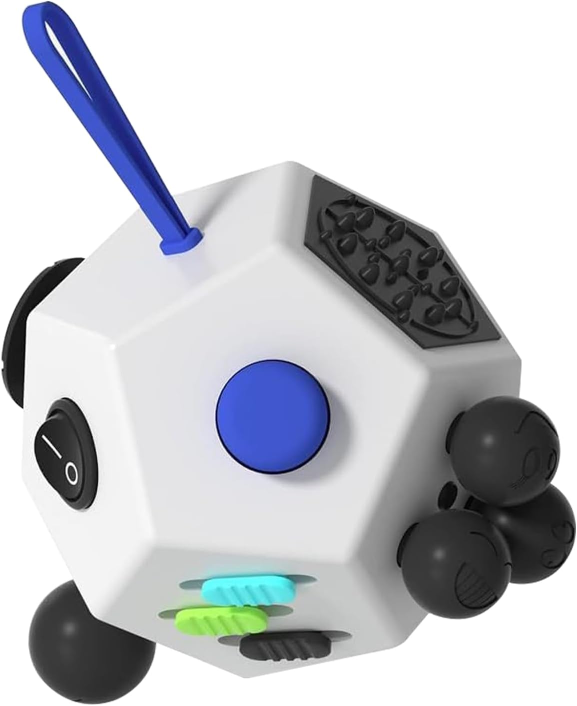 Fidget Dodecagon –12-Side Fidget Cube Relieves Stress and Anxiety Anti Depression Cube for Children and Adults with ADHD ADD OCD Autism (A2 White) A2 White