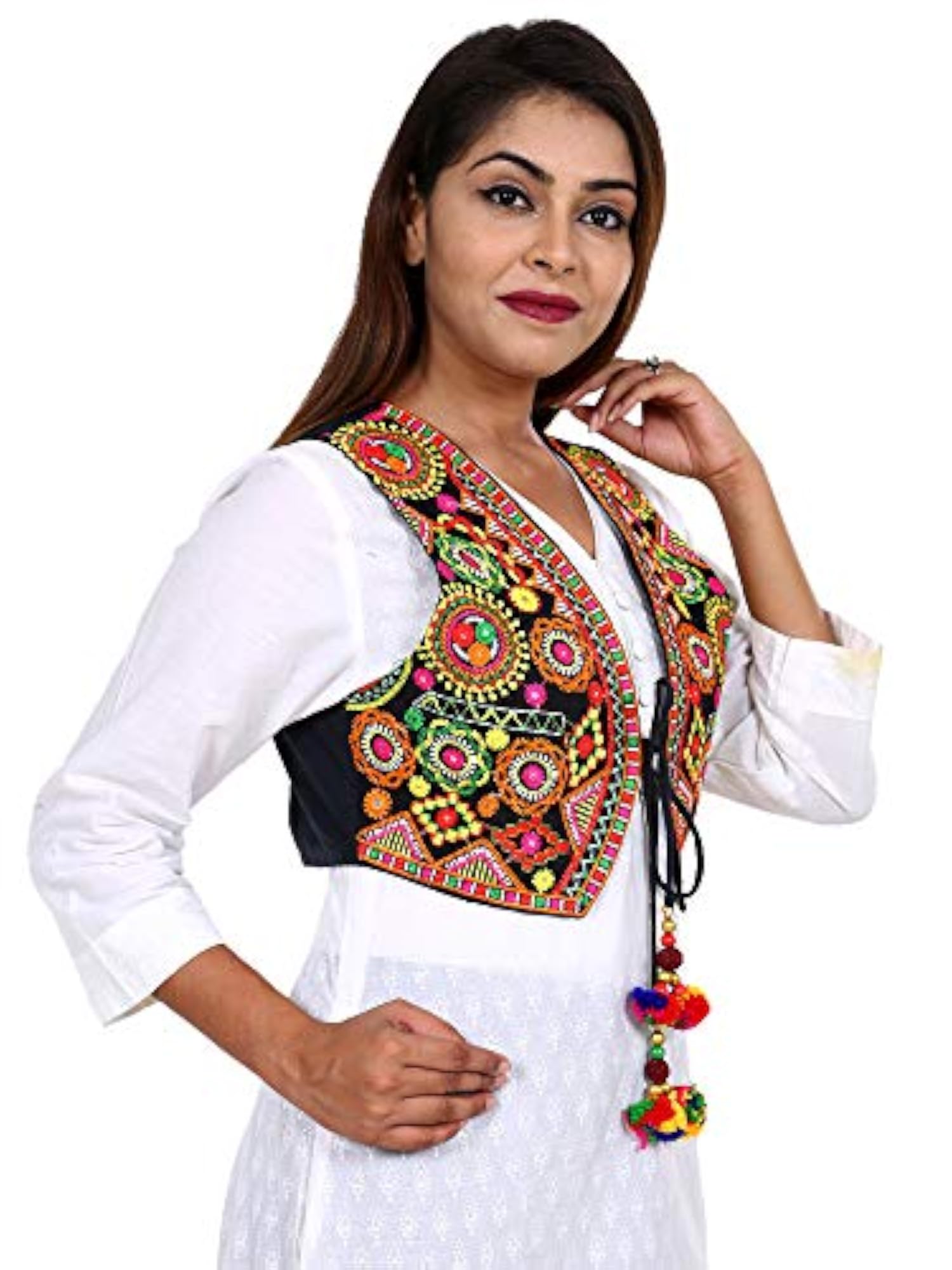 Women's Cotton Embroidered Kutchi Jacket, Stylish Layering