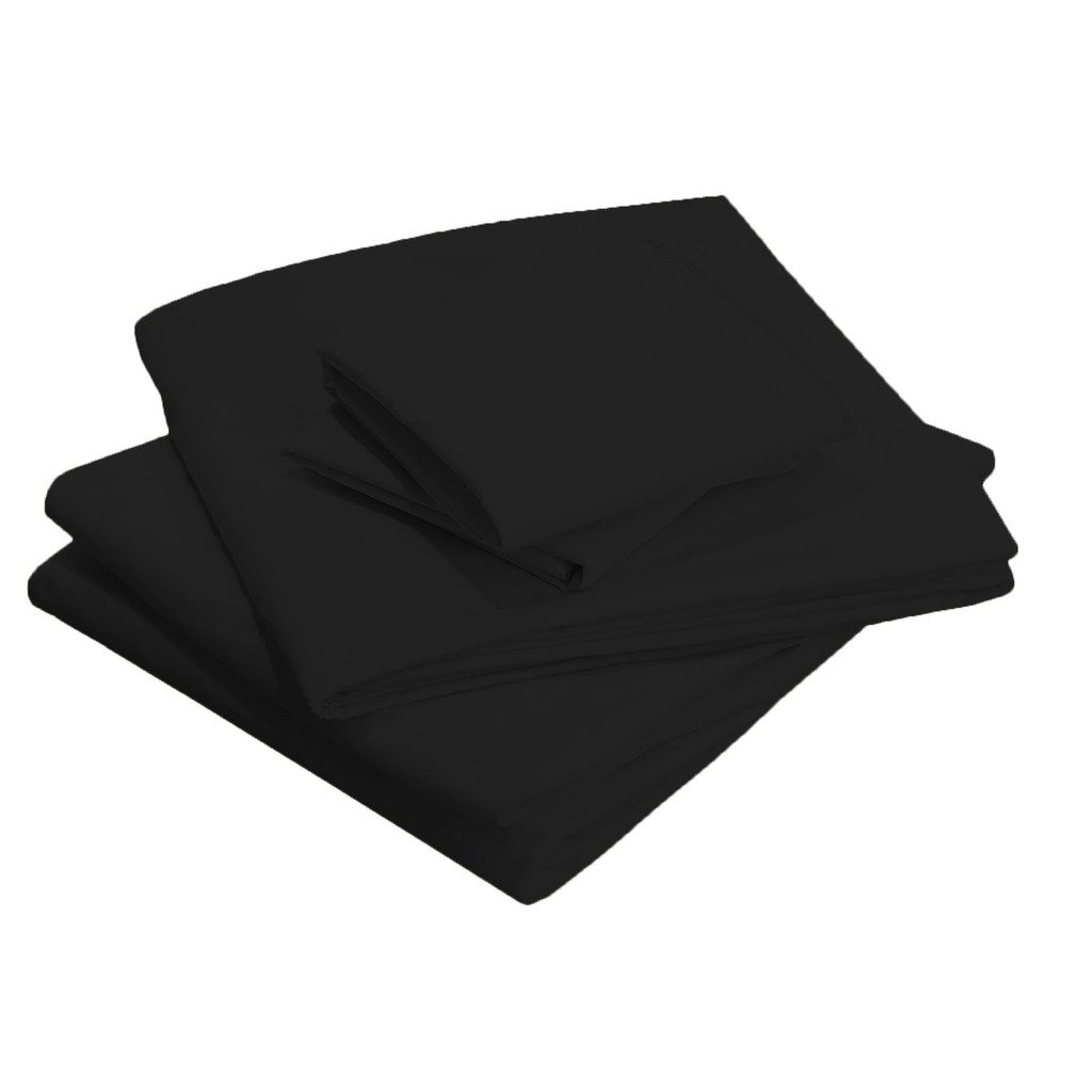 Scala Bedding 800 Thread Count 100% Egyptian Cotton 1 Piece Soft Italian Finish Flat Sheet Twin XL Top Sheet Black